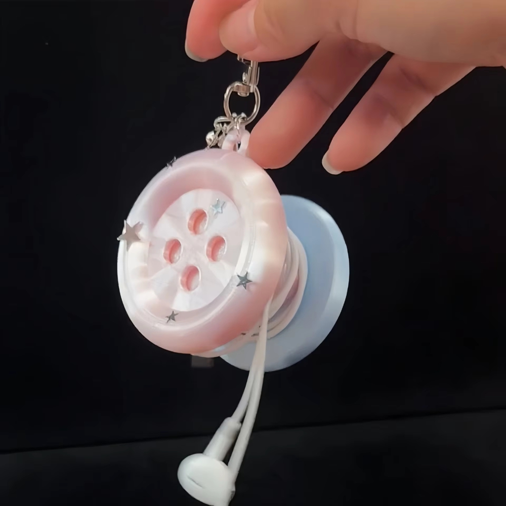 Cable Winder Keychain - Avvolgicavo per Auricolari con Pulsante Extra